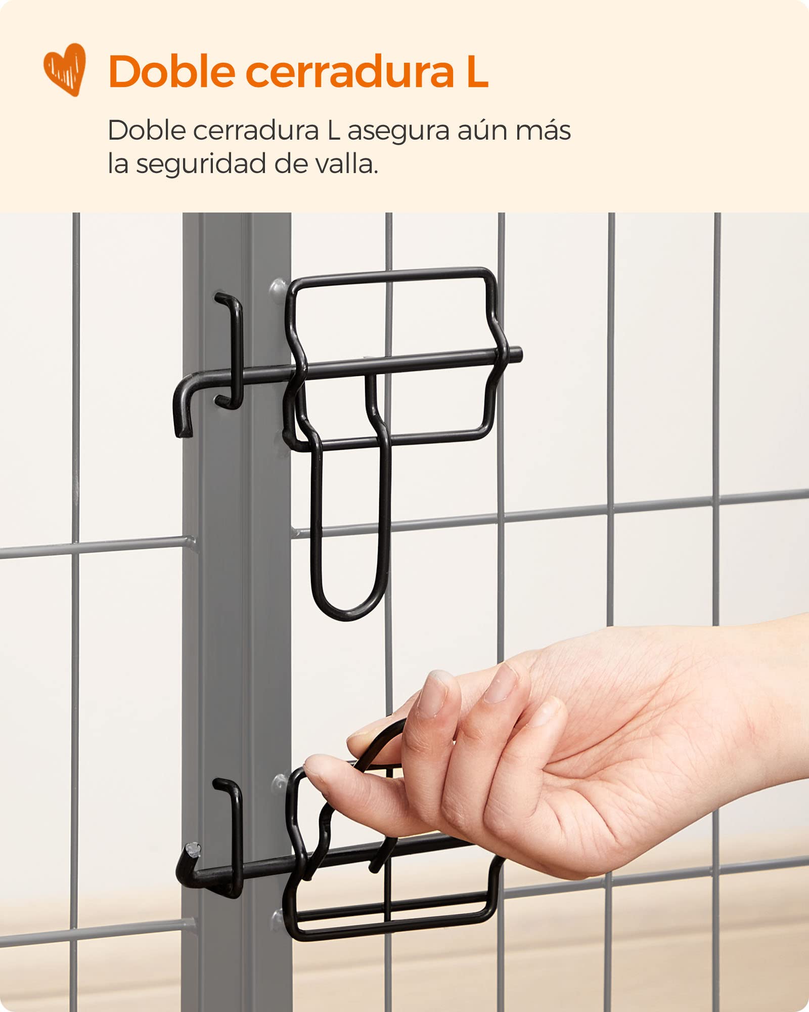 Feandrea Jaula de Perros, Parque de 8 Paneles de 77 x 80 cm | Negro, Colección DACK PPK88H