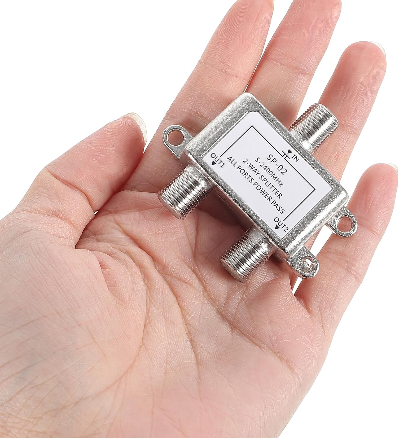 Garneck 3pcs Two splitters Cable Splitter 2 Way Satellite Coax Splitter for Satellite Splitter moca Splitter coaxial Splitter Aluminum Alloy Television one in Two Out