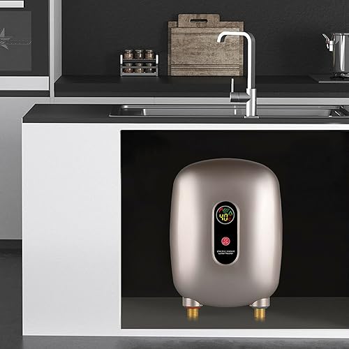 Miniatura 4 de Mini calentador de agua caliente instantáneo sin tanque de 110 V 3000 W con pantalla LCD, sistema de calefacción de lavado de cocina para baño,