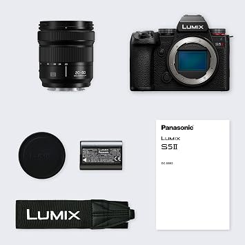 Panasonic LUMIX DC-S5 ii Mirrorless Full Frame Camera Body with 20-60mm F3.5-5.6 Lens 4K 60p and 6K 30p Flip Screen WiFi Hybrid Phase AF Active is Black