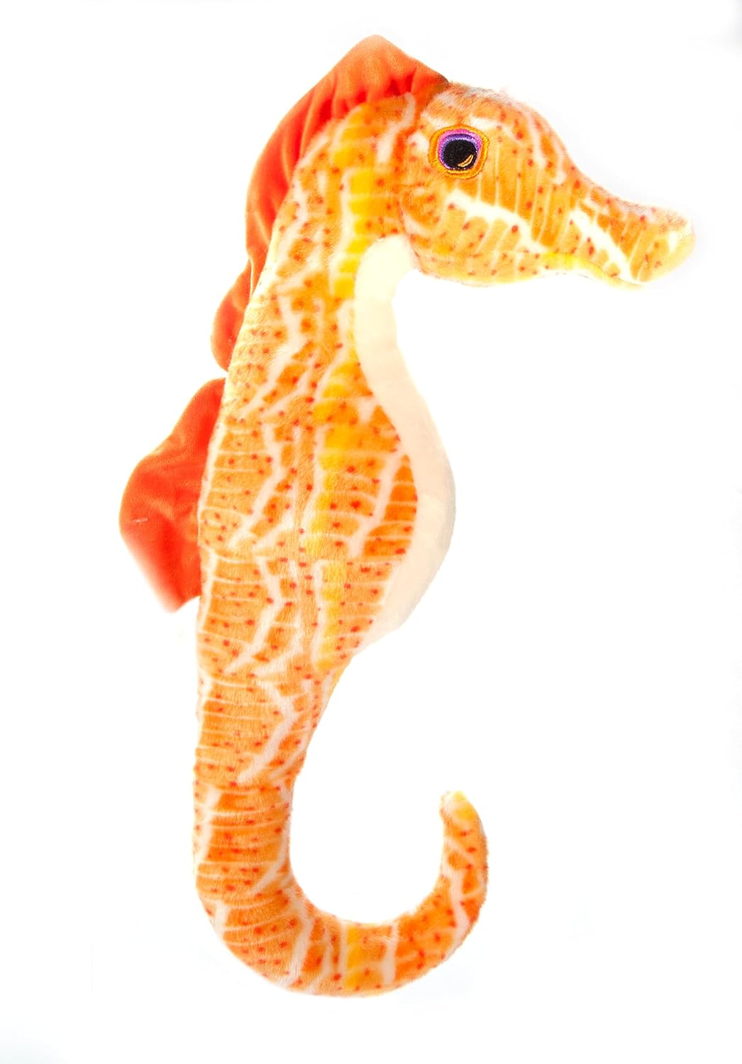 The Petting Zoo Seahorse Stuffed Animal Plushie, Gifts for Kids, Earth Keeperz Sealife Animals, Zoologee Orange Seahorse Plush Toy, 17 inches