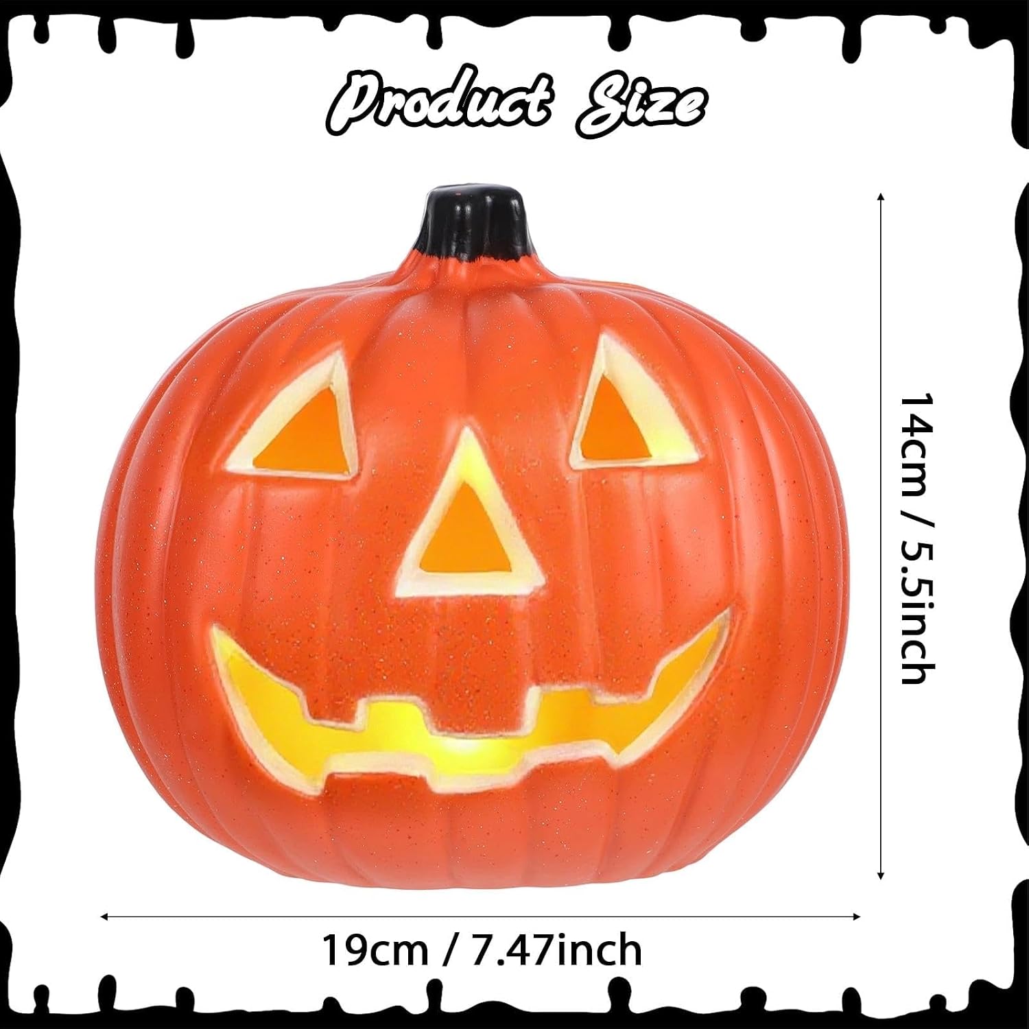 Halloween Light Up Pumpkin Jack O Lantern Pumpkins Decor Vintage Plastic Pumpkin Statue Halloween Table Decor Vintage Jackolentern Pumpkins Lights for Porch, Fireplace Mantle Home Party Decor