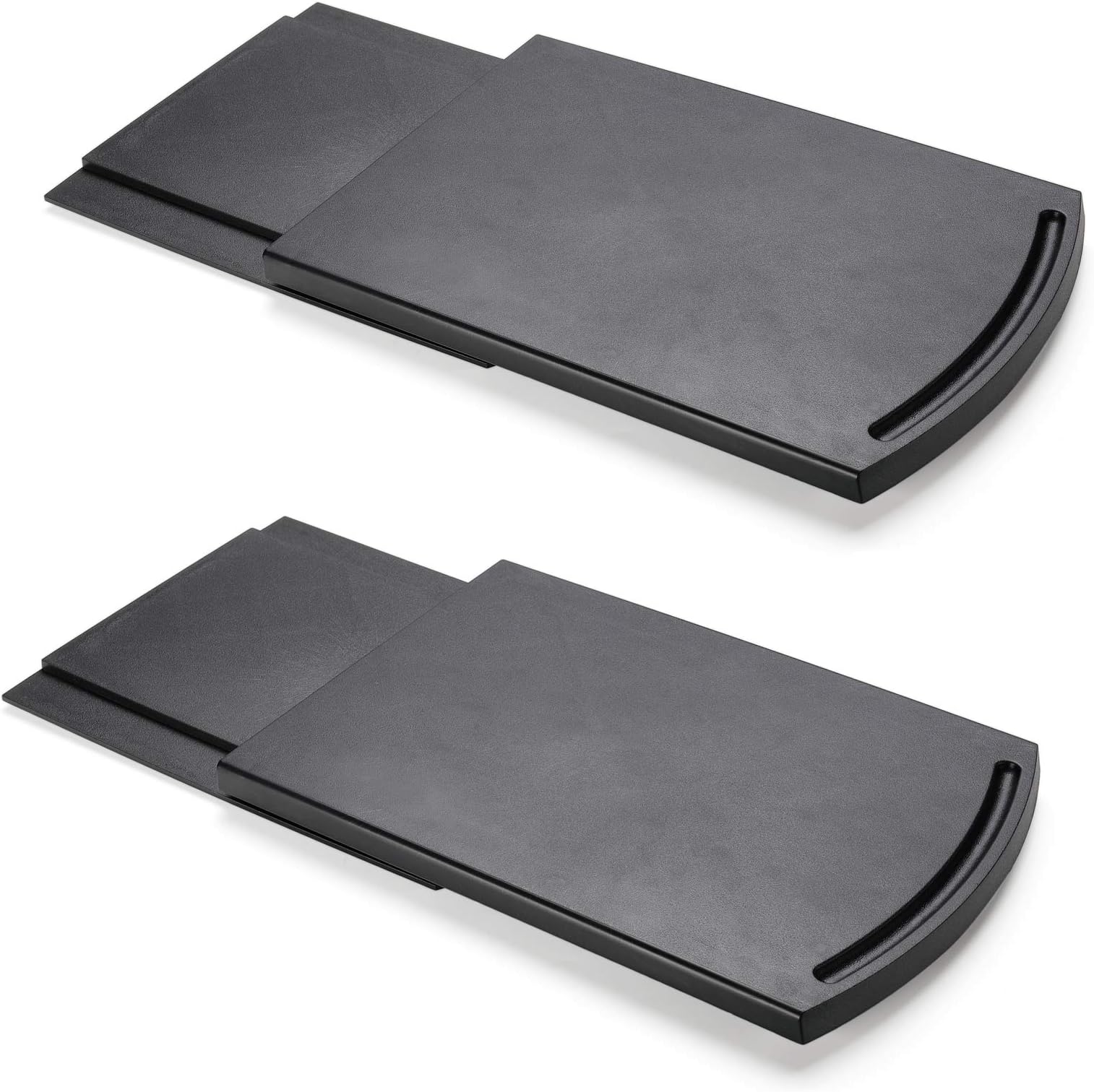 HOSKO Appliance Caddy Sliding Coffee Maker Tray, 12" Coffee Pot Slider Machine Mat Under Countertop Rolling Tray for Blender Toaster with Smooth Rolling Wheels(2 Pack,Black)