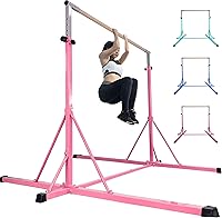 Vista 10 de Gymnastics Bar, 5'10” Base length 45" to 71" Adjustable Horizontal Bar for Serious Training, 500 LBS Capacity, Professional Home Gym Equipment with