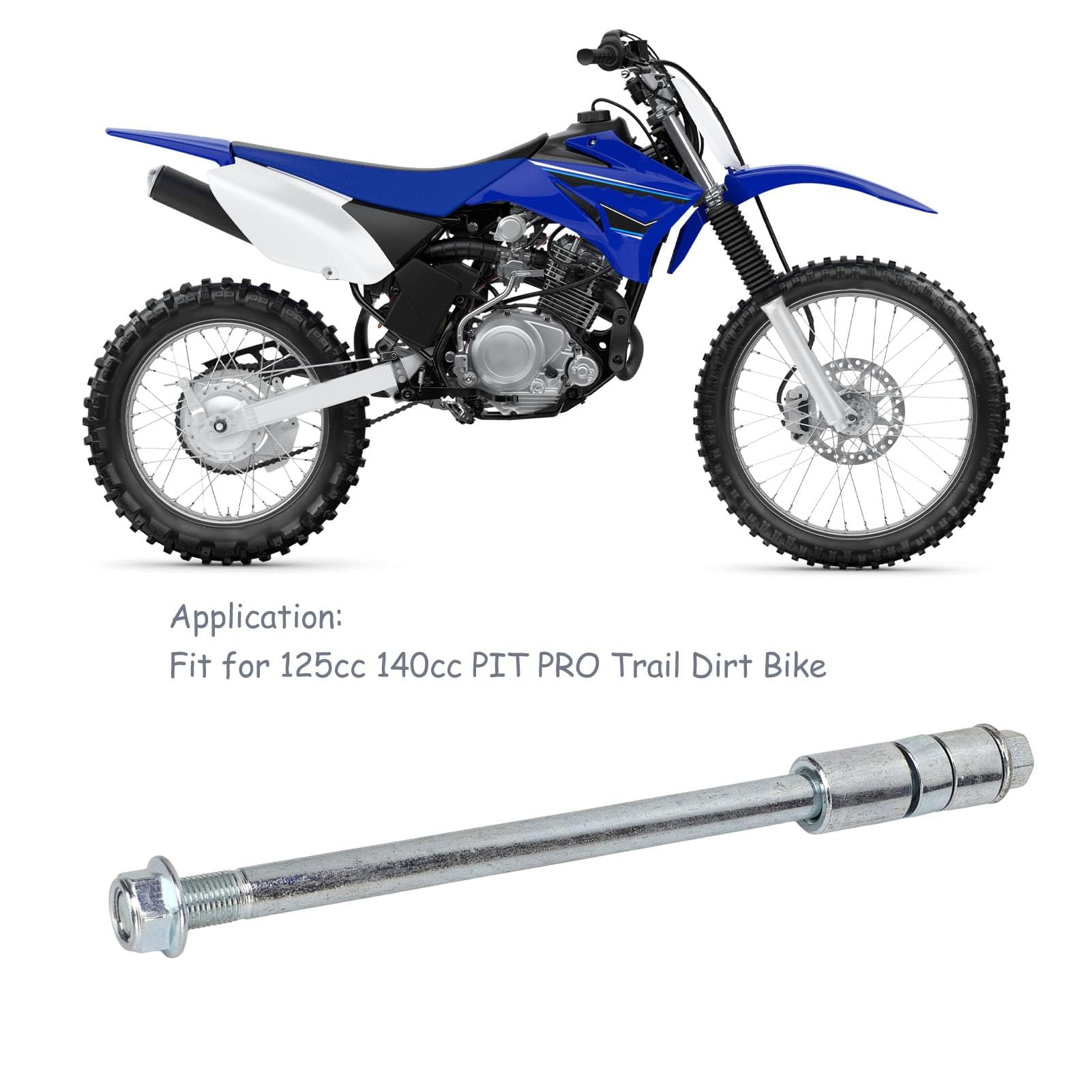 Aramox Essieu de Roue Avant Arrière pour 125 140 Pit Pro Trail Dirt Bike, 12 mm 230 mm, Alliage d'Acier, avec 3 Joints