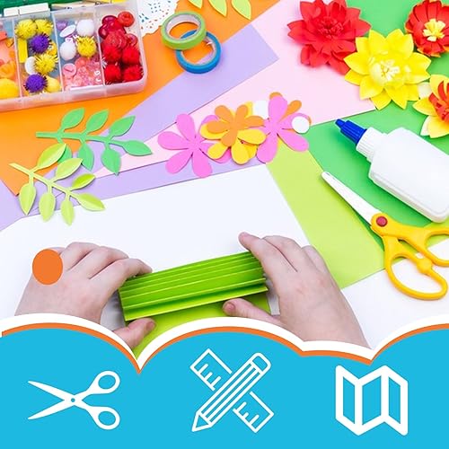 Miniatura 5 de 200 hojas de papel de color de 8.3 x 11.7 pulgadas (8.82 ozm) de color A4, papel de construcción, 10 colores surtidos para manualidades, tarjetas,