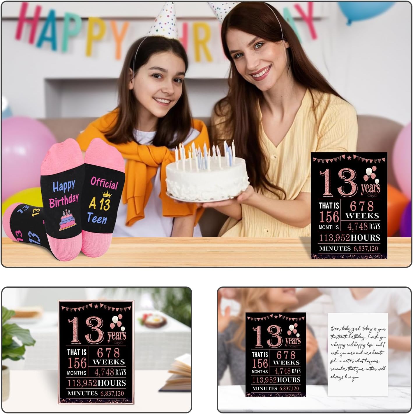 5-18 Years Old Birthday Gifts for Girls - Socks for Girls with Pop up Birthday Card, Presents for 5-18 Year Old Grils - Image 2