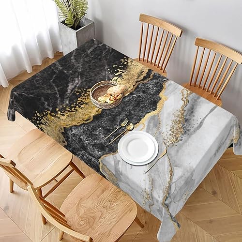 Worltoldb Marble Print Tablecloths Polyester Table Cloth for Kitchen Dinning