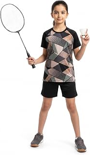 JUMPSLICE Girls Badminton Dress Set | Quick Dry Sports T-Shirt & Shorts Set | Lightweight Breathable Badminton Sportswear ... Price In India