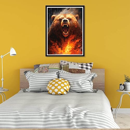 Miniatura 10 de Pavemlo Kits de pintura de diamantes 5D para adultos, osos coloridos, taladro completo, arte de diamantes de dibujos animados, pintura con