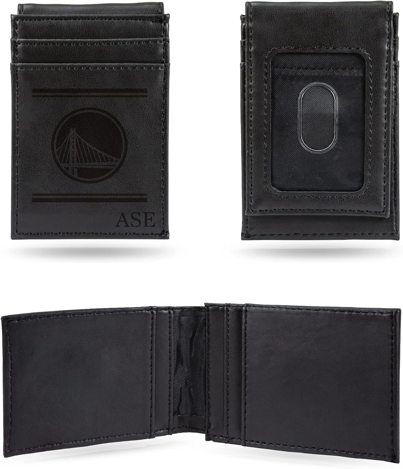 Rico Industries NBA Basketball Denver Nuggets Brown Personalized/Custom Laser Engraved Front Pocket Wallet - Slim/Light Weight - Great Gift Item