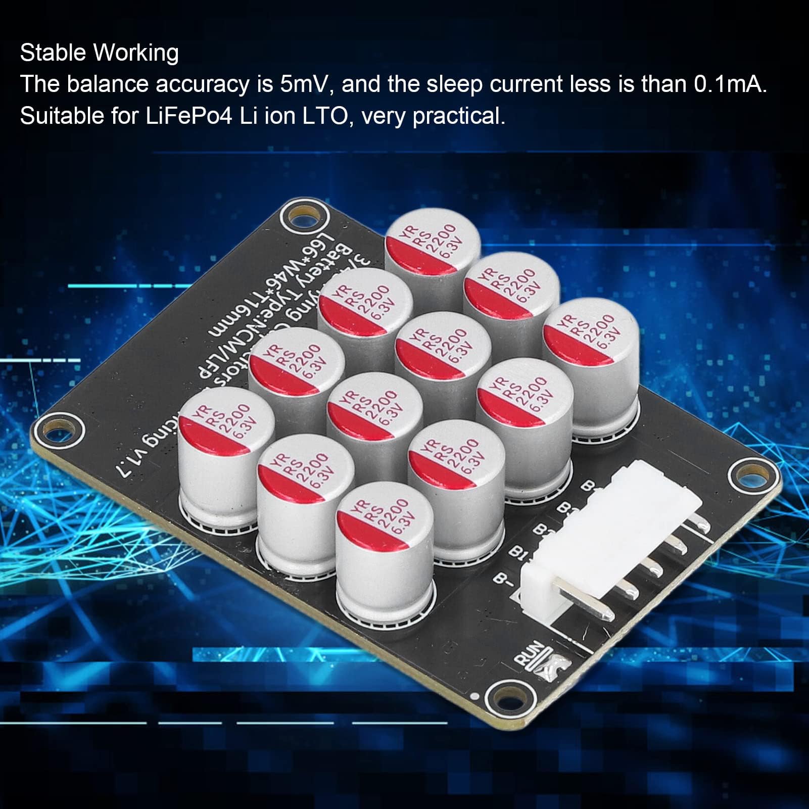 Battery Active Equalizer Balancer, Lipo Li Ion LFP LiFePO4 Lithium Battery Balance Active Energy Transfer Equalization Module, Group Capacitor Balancer (3-4S)