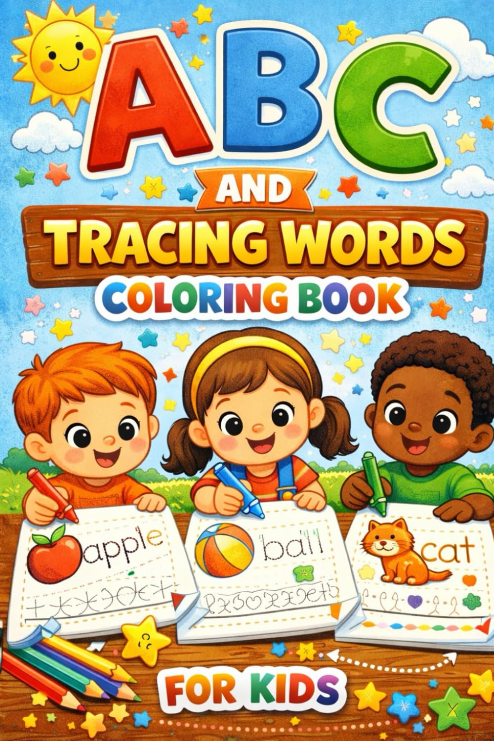 ABC and Tracing Words Coloring Book for Kids