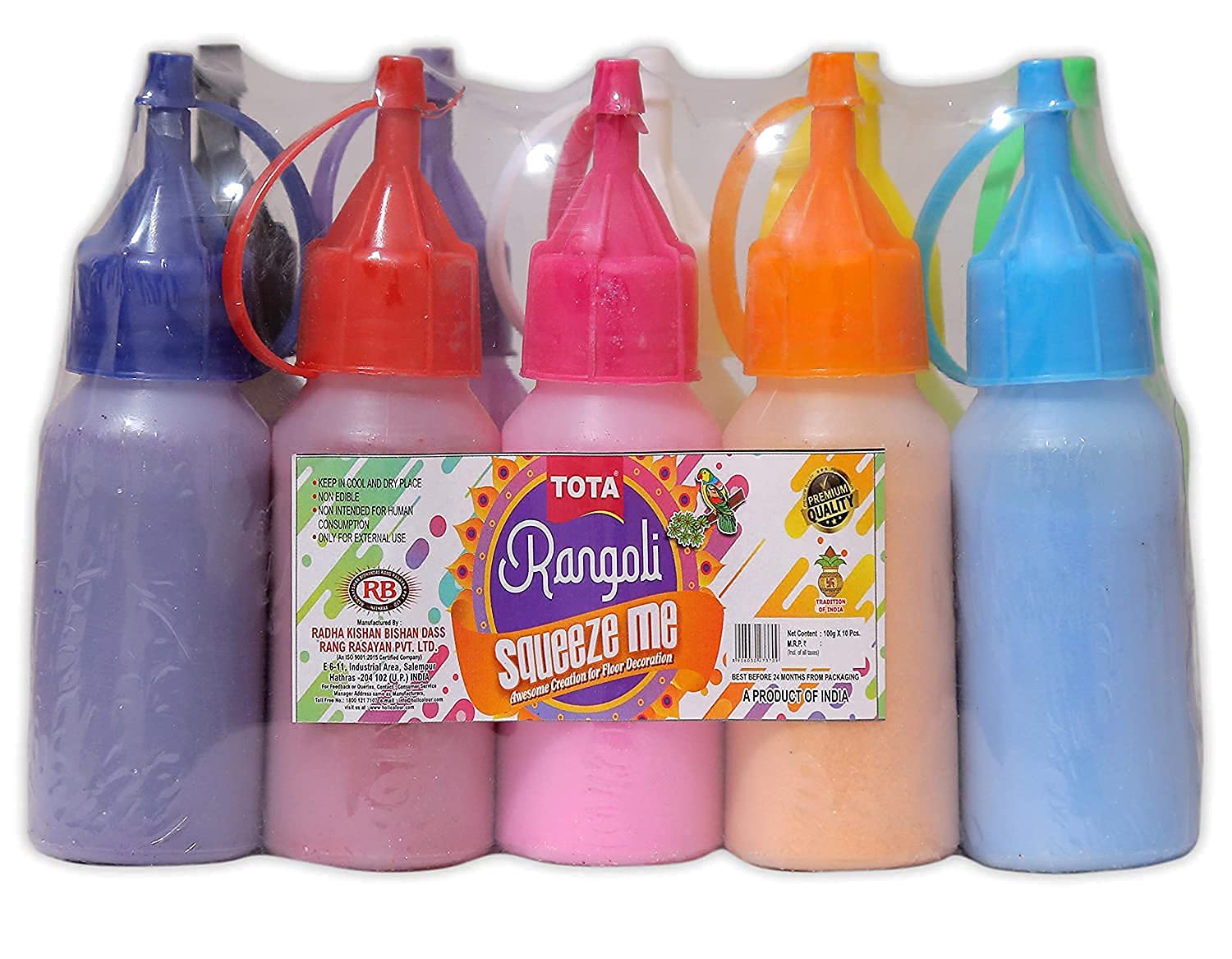 GameReserves Rangoli Powder Bottles for Floor,Kolam Powde Tota Colourr for Art and Craft in Kolam PowderHome Decor in Plastic Bottle (Rangoli 5)-picture-47