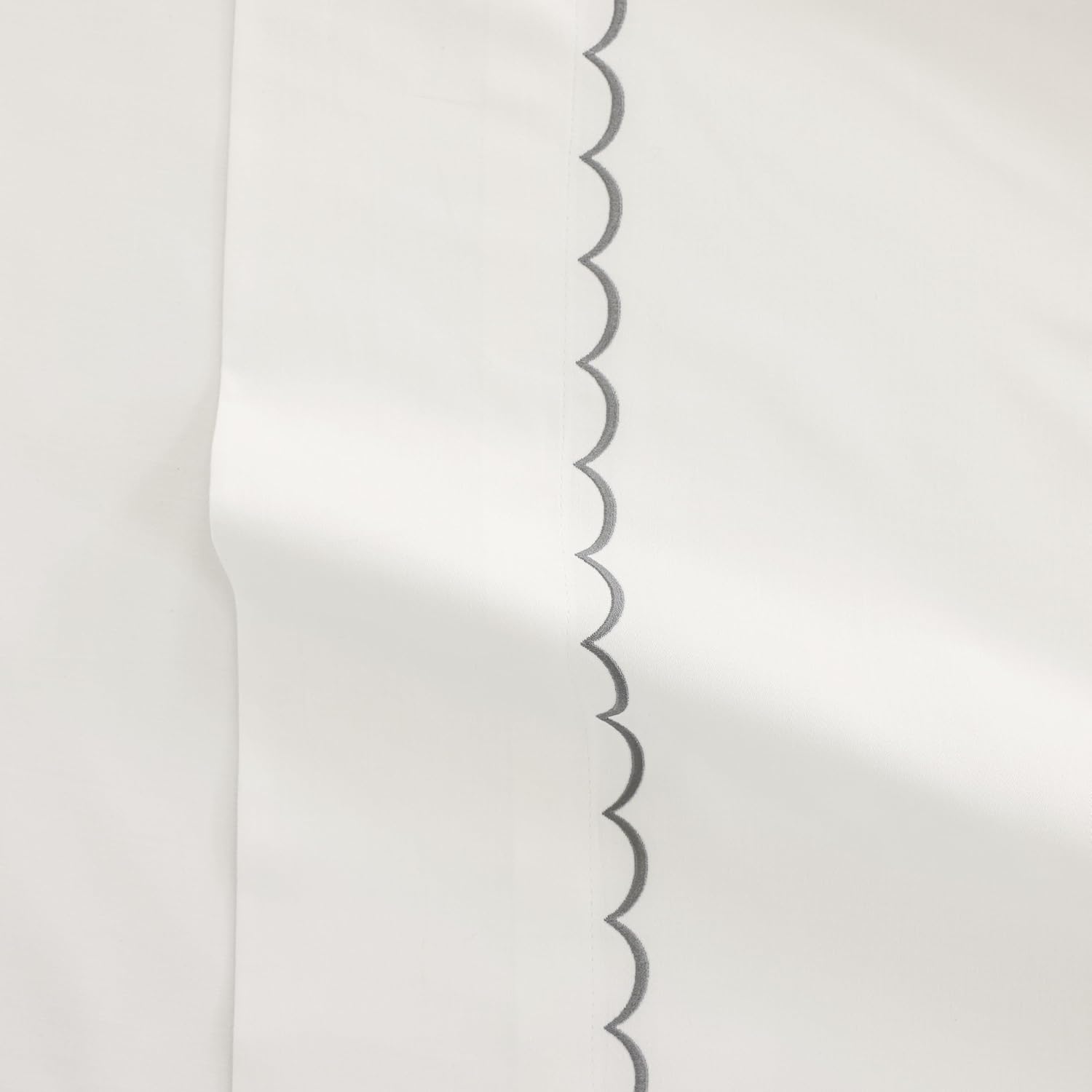 Dreamology Cotton Sheets, 100% Cotton Sateen Weave Embroidered Queen Sheets Set,Cotton Sheet Sets,Soft & Wrinkle-Resistant,16" Deep Pocket,4-Piece Includes 1 Fitted Sheet,1 Flat Sheet & 2 Pillowcases