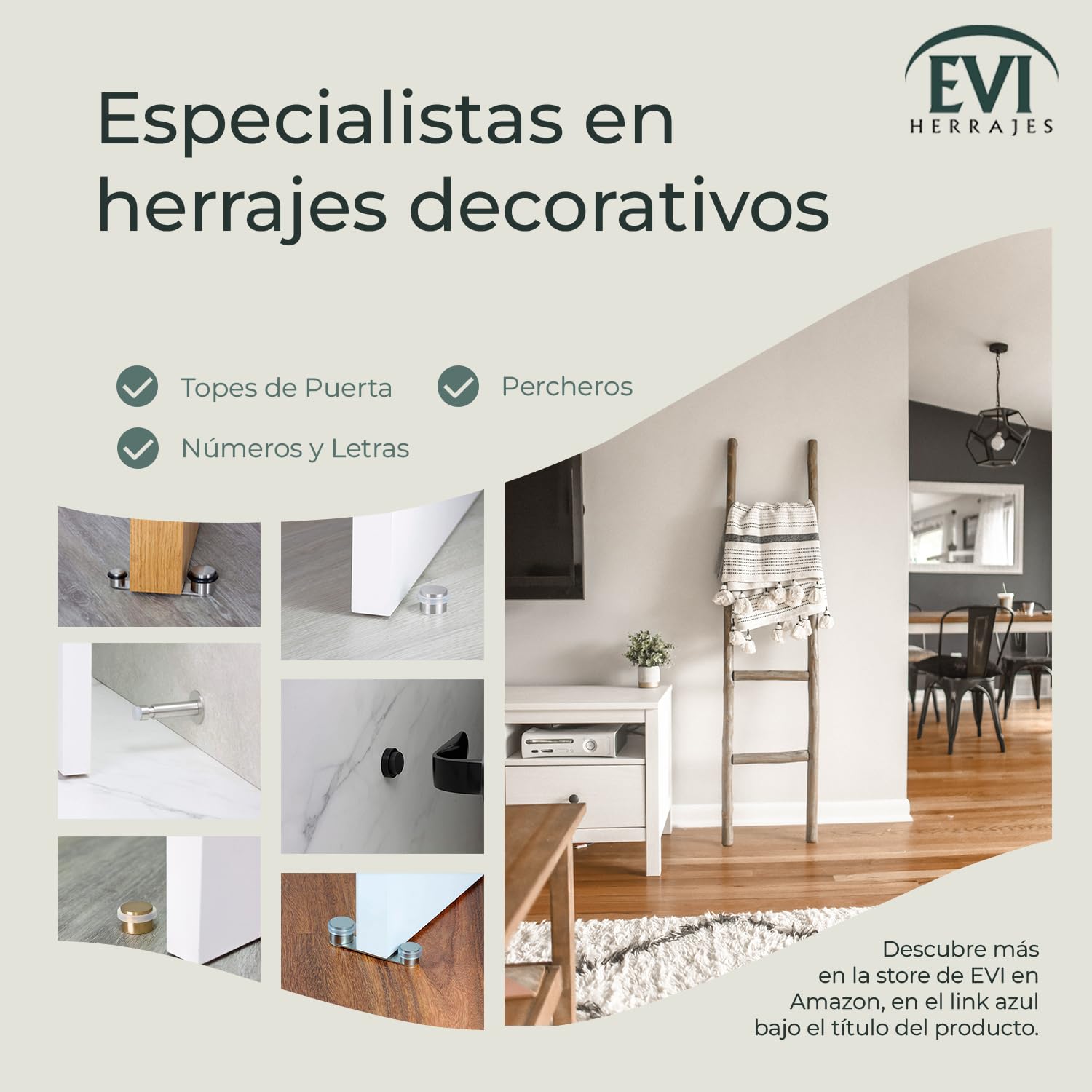 EVI Herrajes | Pack de 2 Topes de Puerta | Ø24 x 30mm | Base Roscada | Goma Negra de Silicona Natural | Latón | Incluye Taco + Tornillo | I-138CBMT