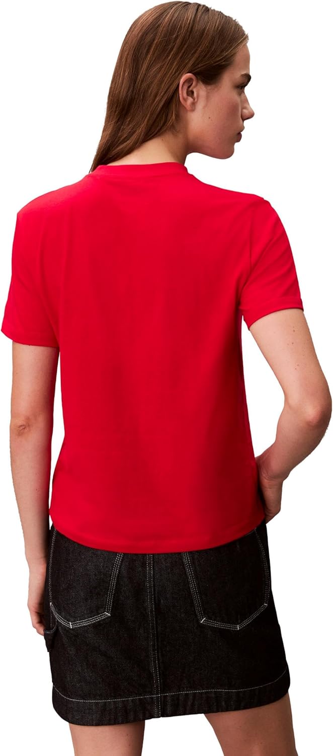 Calvin Klein Womens Monogram Logo Crewneck T-Shirt - Image 2