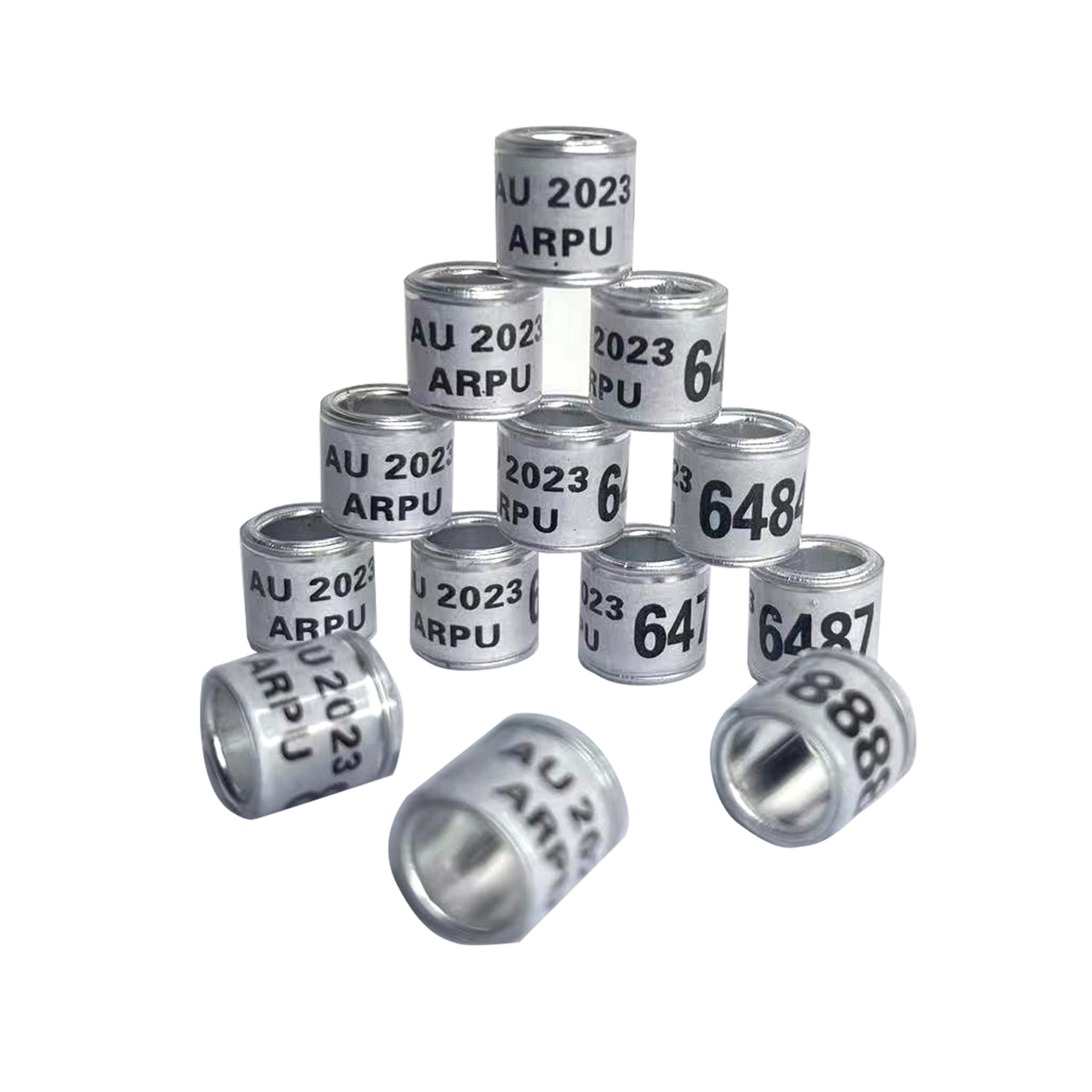 100Pcs Multicolor Aluminium Pigeon Leg Rings Dove Leg Rings with 2026 AU Pigeon Foot Ring with Word Earring, Quality Durable, Quail Leg Bands Baby