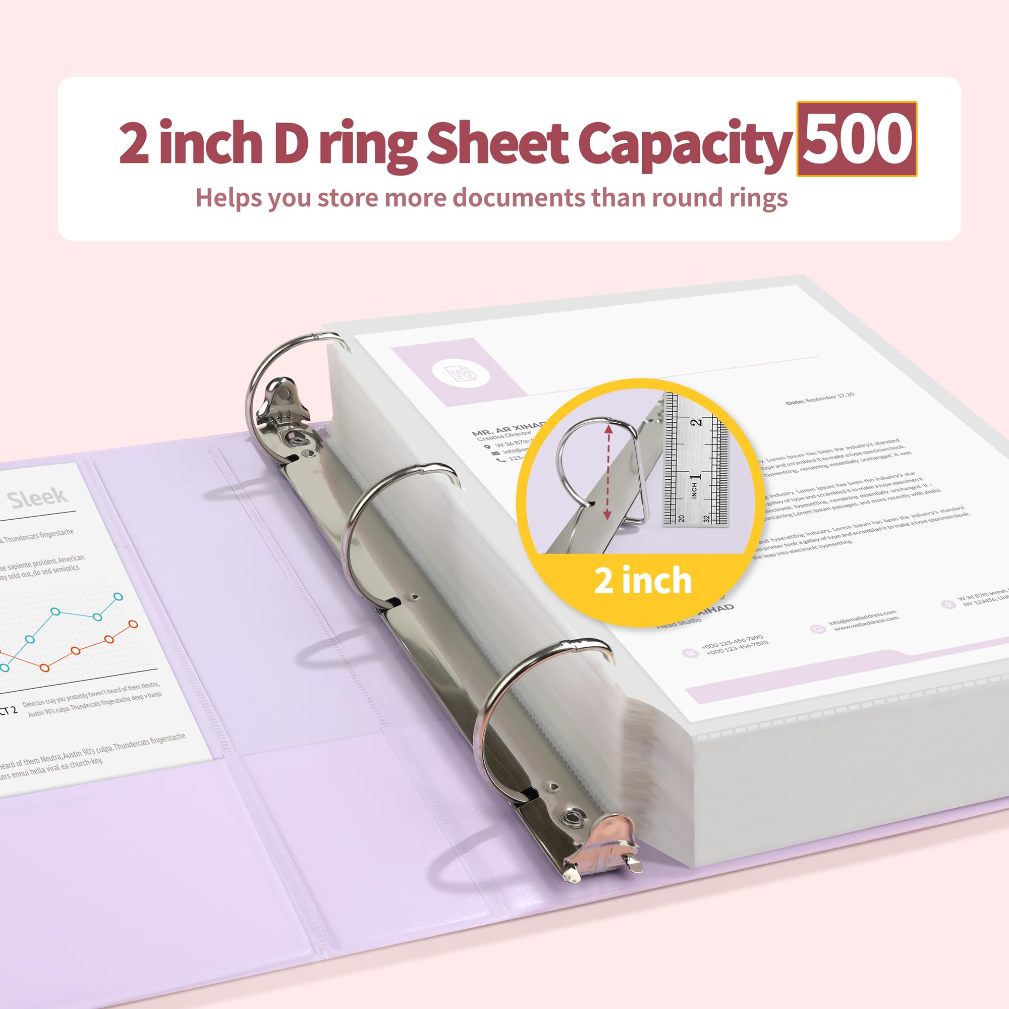 Snapklik.com : SUNEE 3 Ring Binder 2 Inch, Clear View Binder Three Ring ...