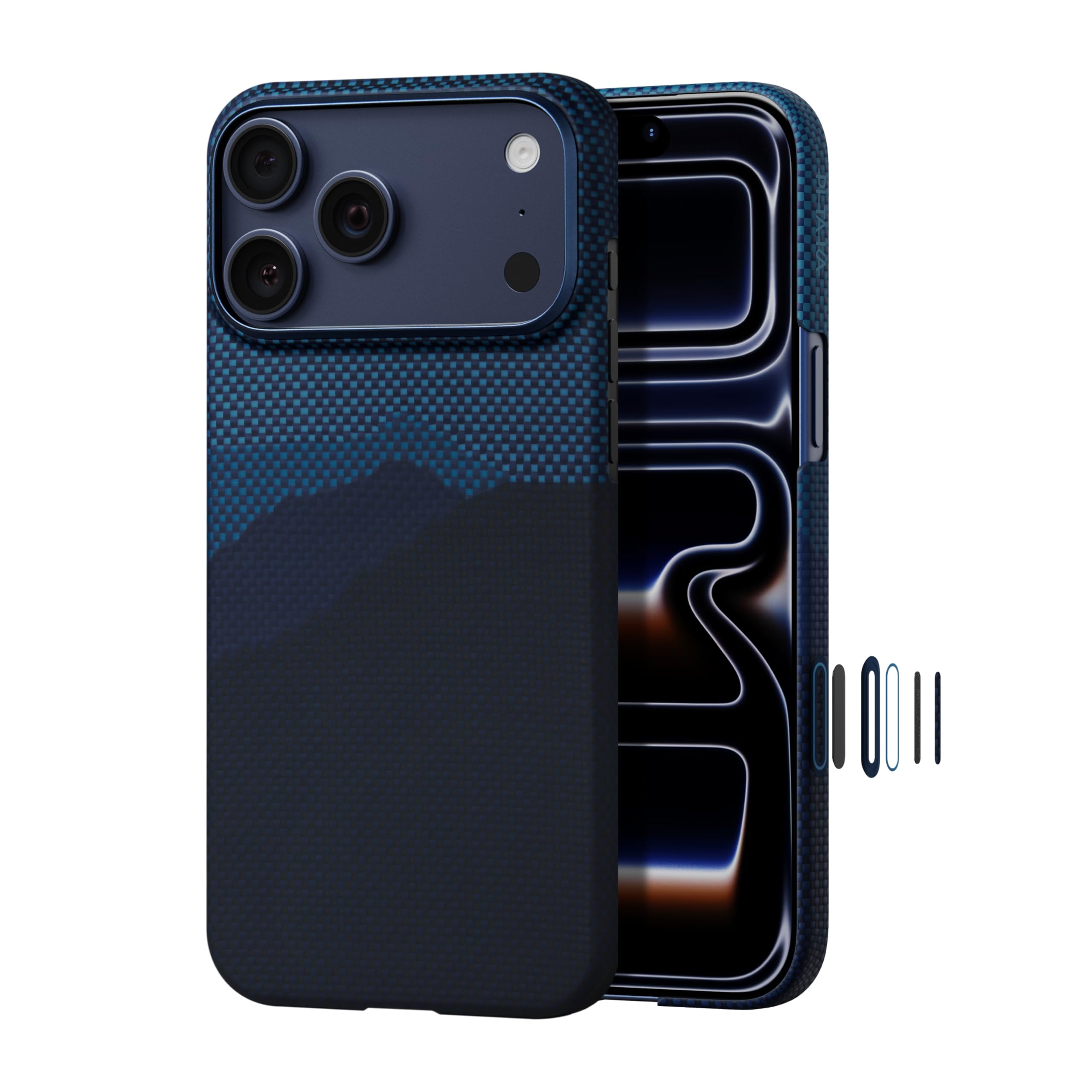 pitaka Ultradünne Hülle für iPhone 17 Pro Max Aramidfaser Handyhülle mit Kamerasteuerung 1,15mm dünn Kompatibel mit MagSafe für Berufstätige & Businessreisen Langlebig Über dem Horizont