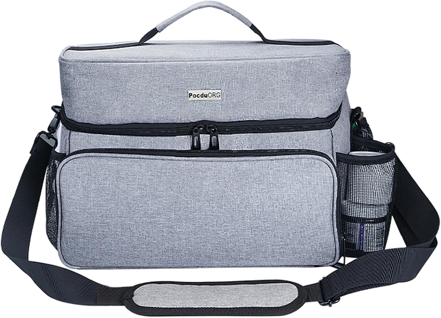 Acrylic Paint and Brush Set Organizer Bag - Carrying Case Compatible with Apple Barrel, Shuttle Art, Caliart Art Supplies - Includes Detachable Paint Brush Holder - for Travel/Outdoor Sketching (Gray)