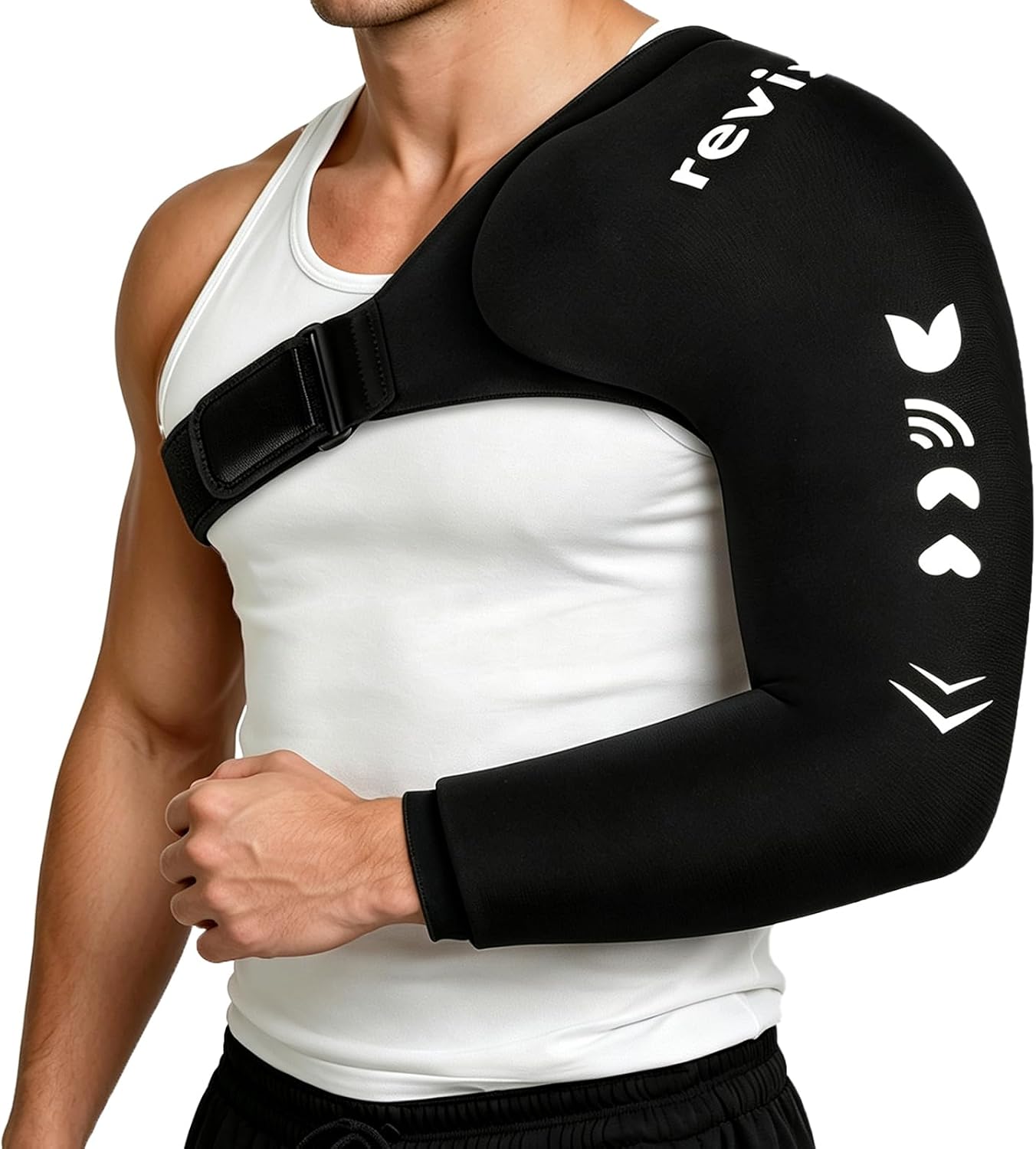 REVIX Arm Shoulder Ice Pack Wrap for Pitchers, Cold Therapy Sleeve, L