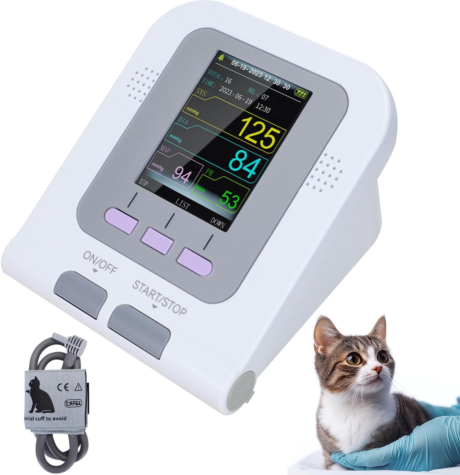 Veterinary/Animal use Automatic Blood Pressure Monitor for cat/Dog,One-Year Warranty (1 Cuff)