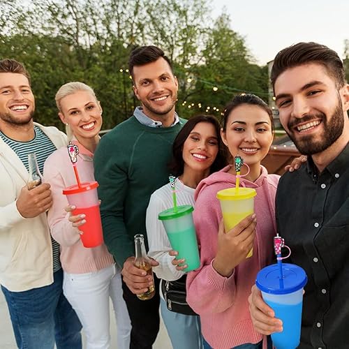 Miniatura 2 de 20 fundas de silicona para pajillas, tapas de silicona para pajitas de beber de 0.236 a 0.315 pulgadas, cubiertas de puntas de paja de acero