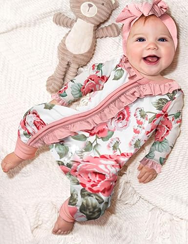 Miniatura 2 de Ropa de bebé recién nacida para bebé niña de manga larga con volantes y diadema