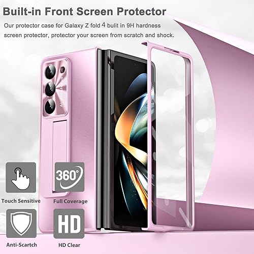 Miniatura 5 de Miimall Funda compatible con Samsung Galaxy Z Fold 4 con S Pen, protector de pantalla frontal integrado + soporte + soporte para bolígrafo, funda de