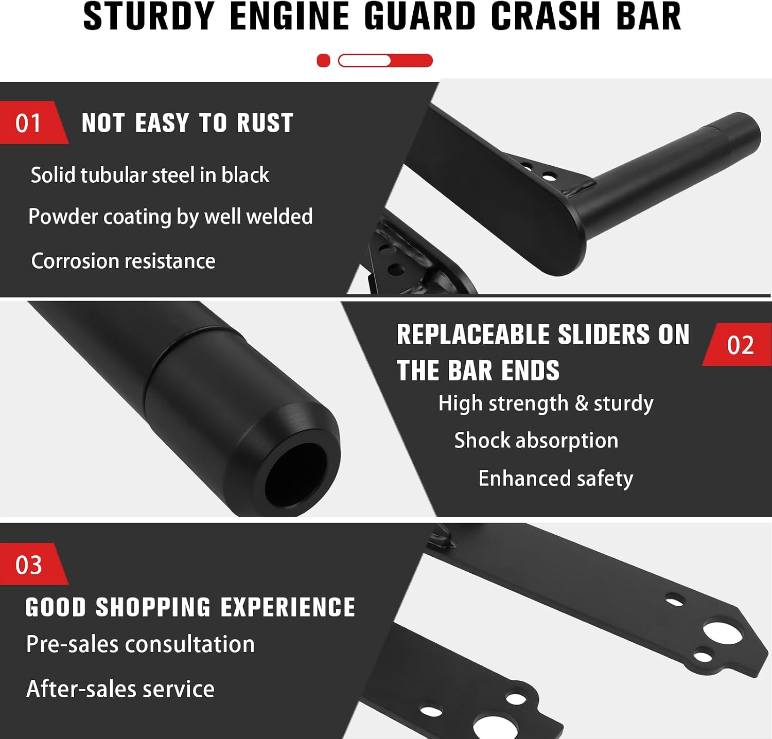 CHIFUN Engine Crash Bars for Indian Scout Bobber Twenty Sixty Rogue 100th Anniversary 2014-2024, Peg Guard Highway Steel Frame Slider Replacement for Motorcycle Fairing Falling Protection (Black)