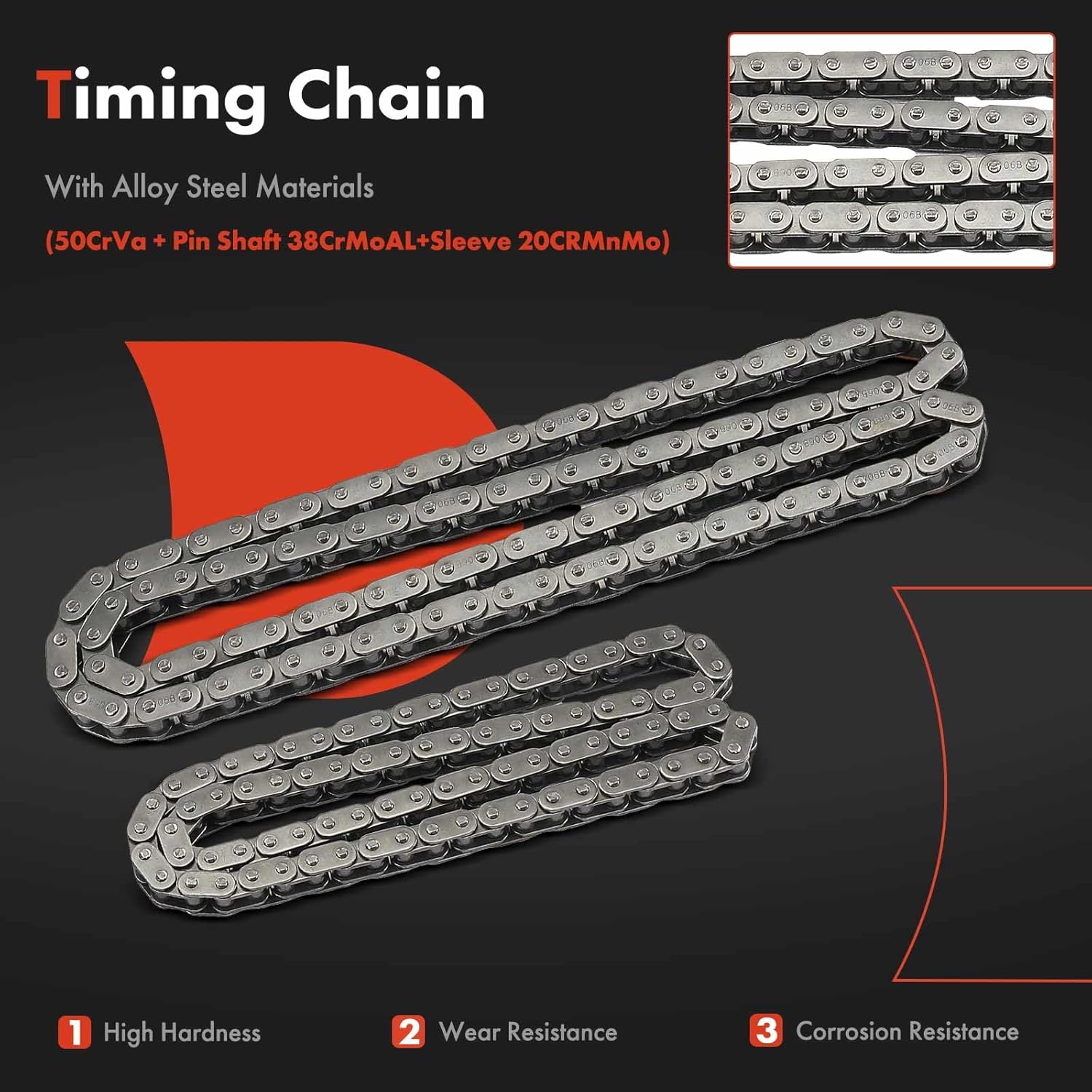 A-Premium 11PCS Engine Timing Chain Kit W/Sprocket & Tensioner & Guide Compatible with Toyota - Tacoma 1995-2004, 4Runner 1996-2000, T100 1994-1998 - L4 2.7L - Replace# 1356375010, 1356275010