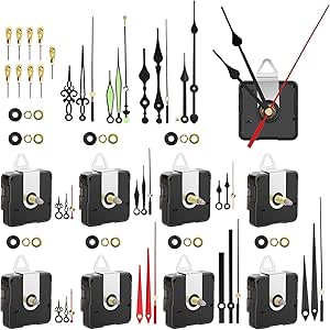 EEEKit Quartz Klokmechanisme, Stille Aandrijving met 2 Sets Wijzers, As 28 mm Motor Hoog Koppel voor DIY Klok