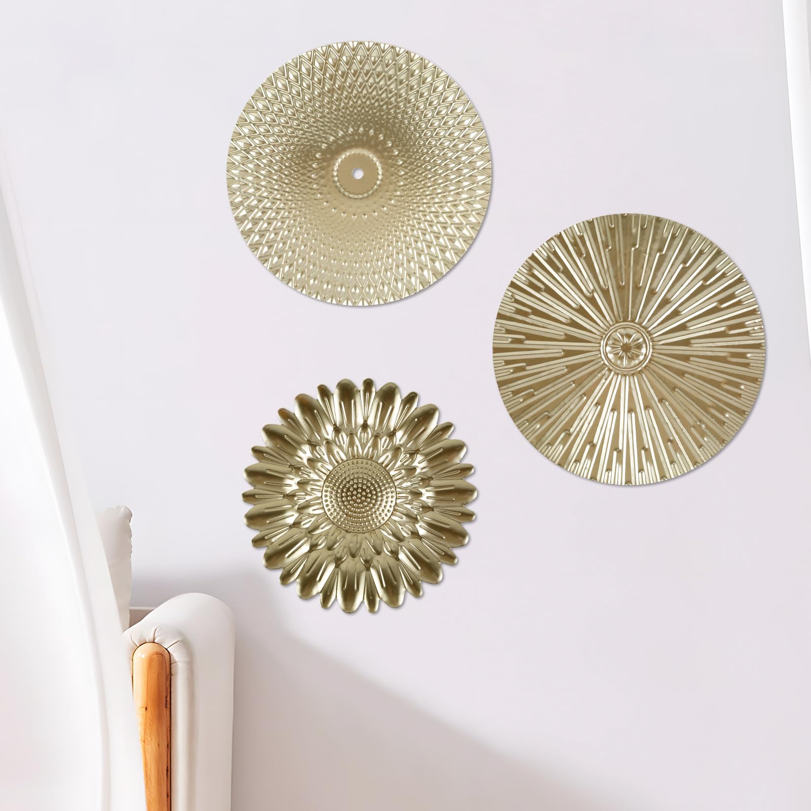 Amazon.com: SHASUXTING 3Pcs Metal Plate Wall Decor Gold Disc