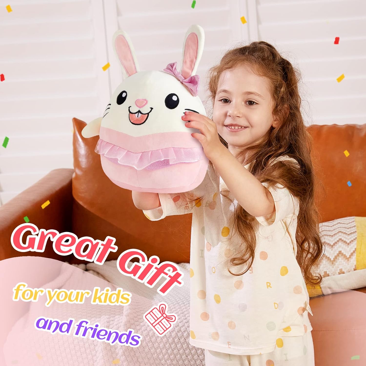 BSTAOFY 12'' Easter Pink Ballerina Bunny Plush Pillow, Soft and Huggable Rabbit Stuffed Animal Cushion for Kids Soft and Cuddly Toy for Birthday, Christmas, Easter or Any Special Occasion