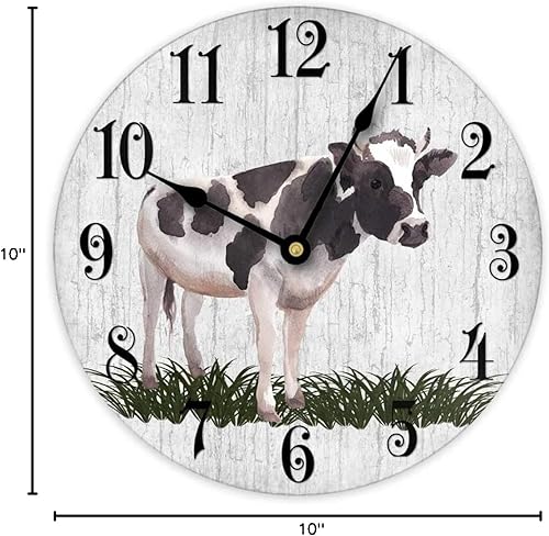 Miniatura 2 de ArogGeld Reloj de pared de granja, reloj de madera silencioso de 10 pulgadas, funciona con pilas, fácil de colgar, perfecto para decoración del