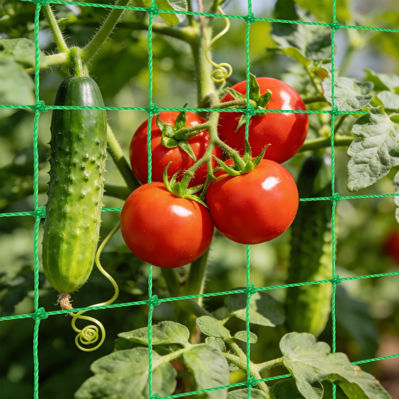 Ranknetz für Kletterpflanzen, 1.8 x 5M Pflanzennetz Gurkennetz, Premium Ranknetz für Gurken, Tomaten Rankhilfe Gurken, Rankhilfen für Kletterpflanzen, Pflanzenstütznetz für Garten und Gewächshaus
