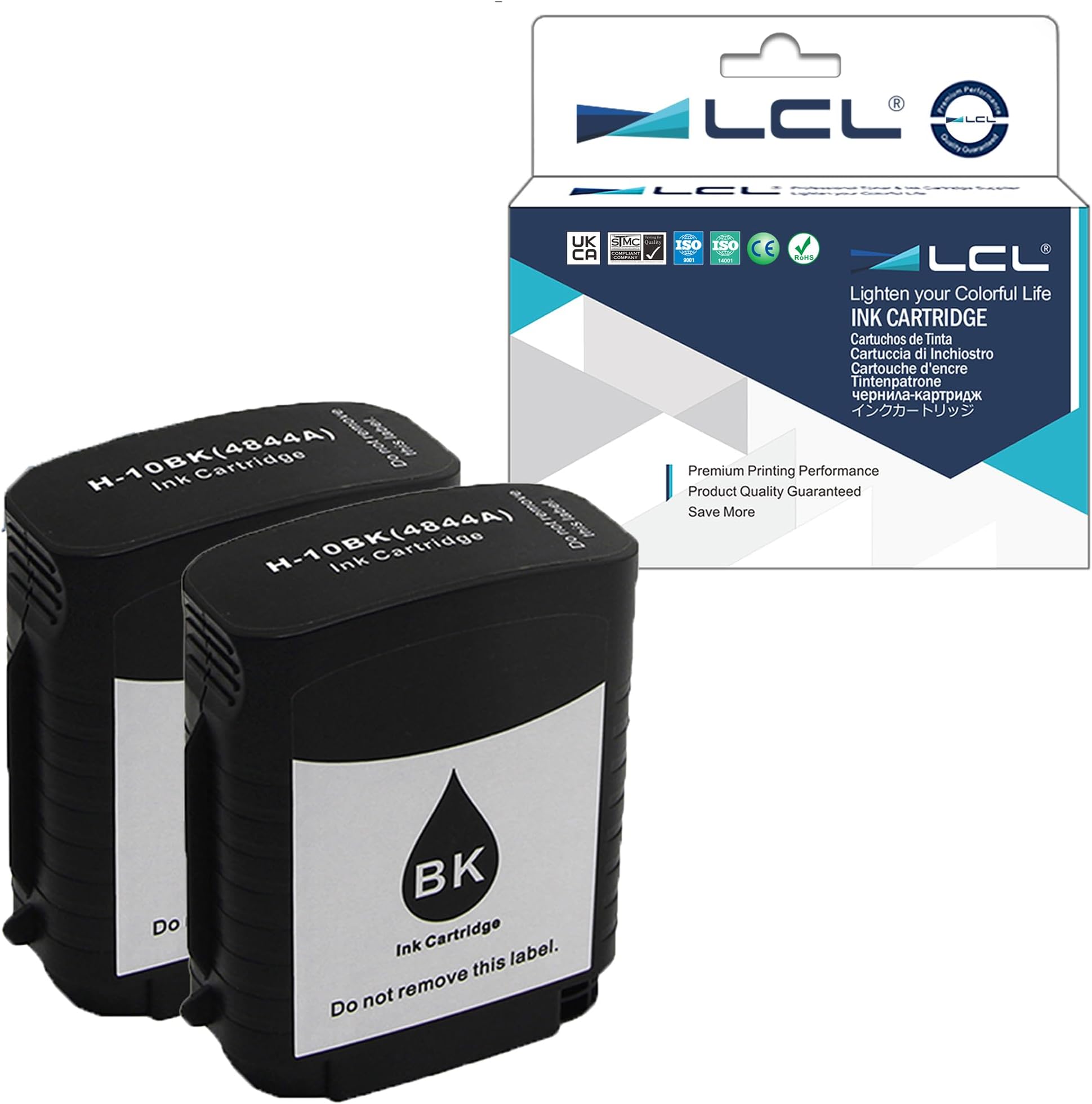 Compatible Ink Cartridge 10 C4844A (2 Black) Replacement for HP Designjet 100 100plus 110plus 110plus nr 500 500ps 70 800 800ps 815mfp 820MFP Business Inkjet 1000 1100 1100D 1100Dtn 1200 1200d