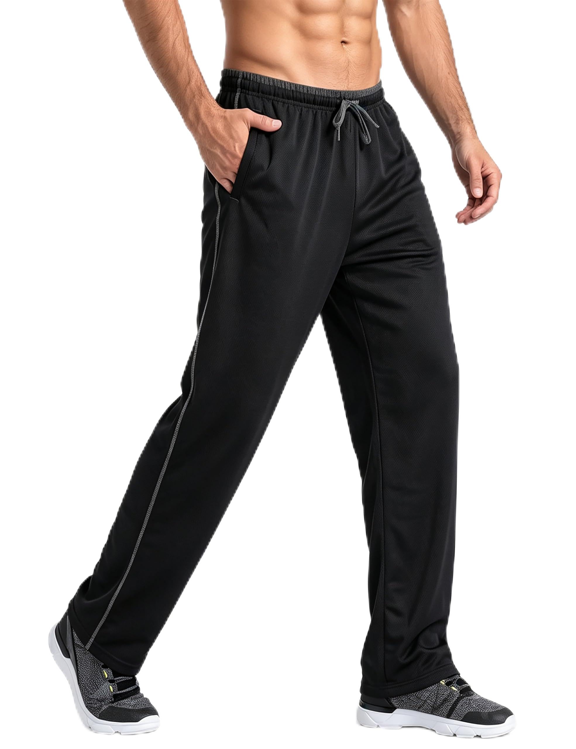 MAGCOMSEN Jogginghose Herren Trainingshose Sporthose Lang Mesh Gym Laufhose