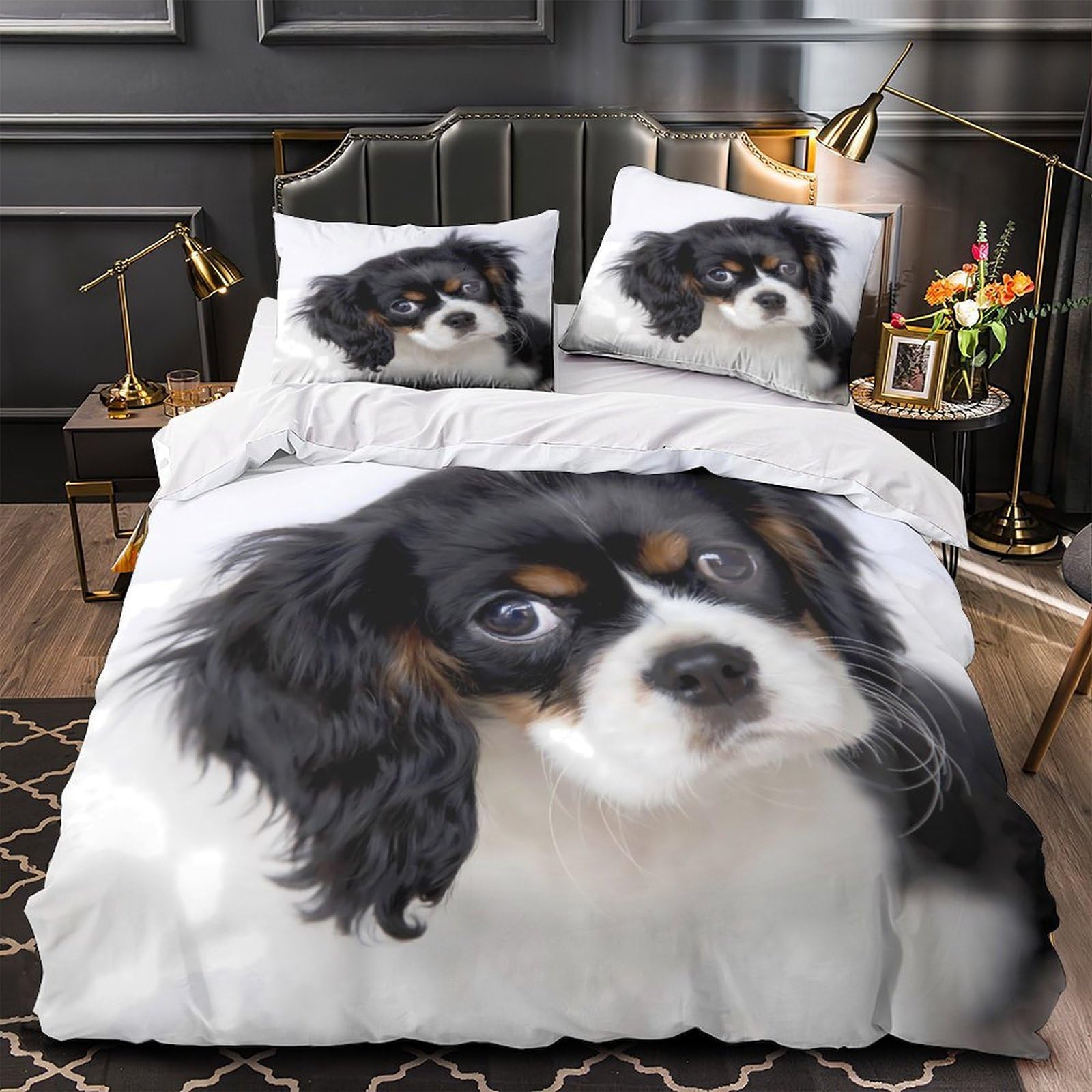 Housse de couette 260x220 chat imprimé 3D parure de lit garçon microfibre douce