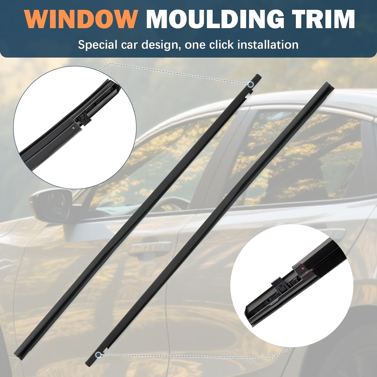 4PCS Window Weather Stripping for Honda Civic 2016-2021 4-Door Sedan - Replaces 72450-TEA-T01 72410-TEA-T01 72950-TEA-T01 72910-T01 | Stop Wind Noise & Rain Leaks | Snap-in Trim Molding