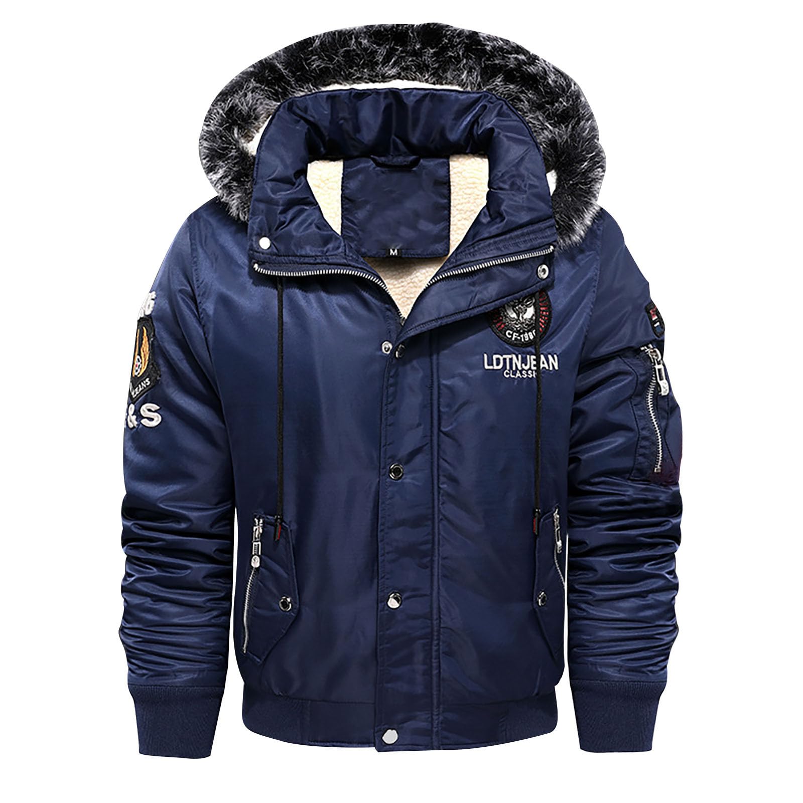 Generisch Sweatjacke Kinder Herren Winter Winddichte Casual Modische Warme Slim Fit Daunenjacke mit Kapuze