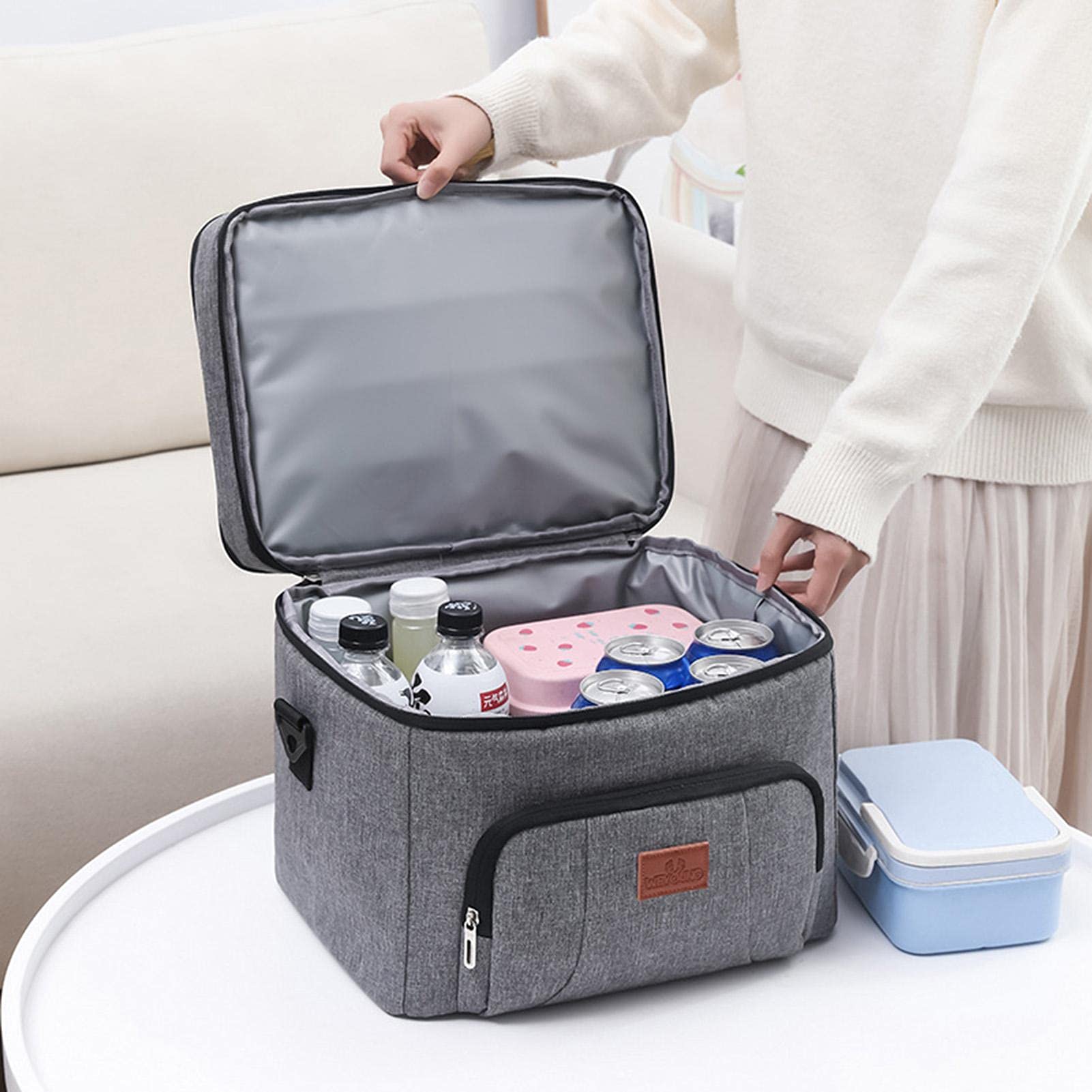 Esilihom Set Portapranzo Adulti A Prova Di Perdite: Borsa Termica, Bento Box, Barattolo Avena E Posate - Per Ufficio, Scuola E Picnic - 2
