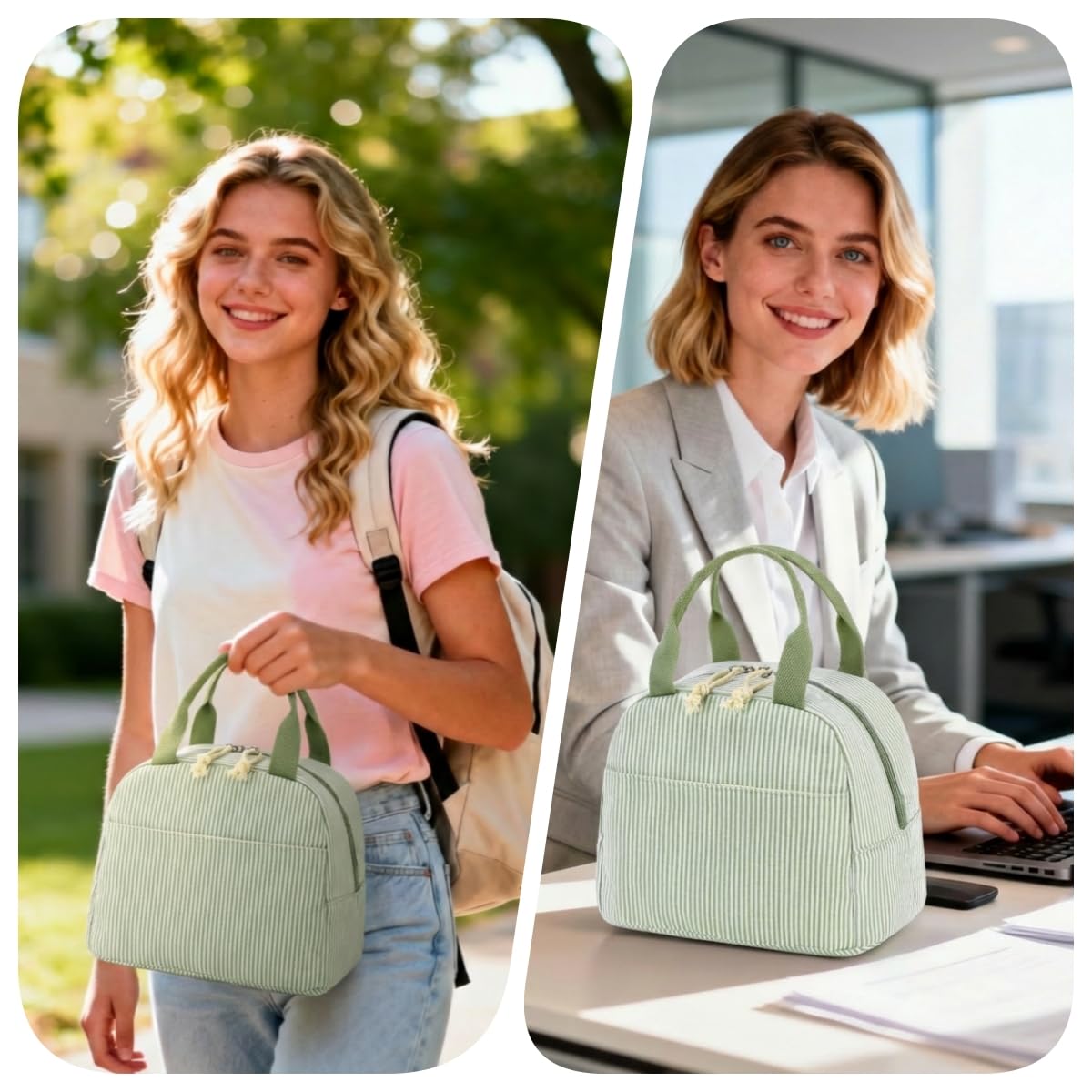 Cute Corduroy Insulated Lunch Box For Women - Leakproof Lunch Tote For Work, Office, & Picnics - View #13