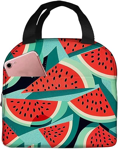 Lonchera térmica para mujeres y hombres, con estampado de sandía en rodajas, reutilizable, a prueba de fugas, para el trabajo, oficina, picnic o