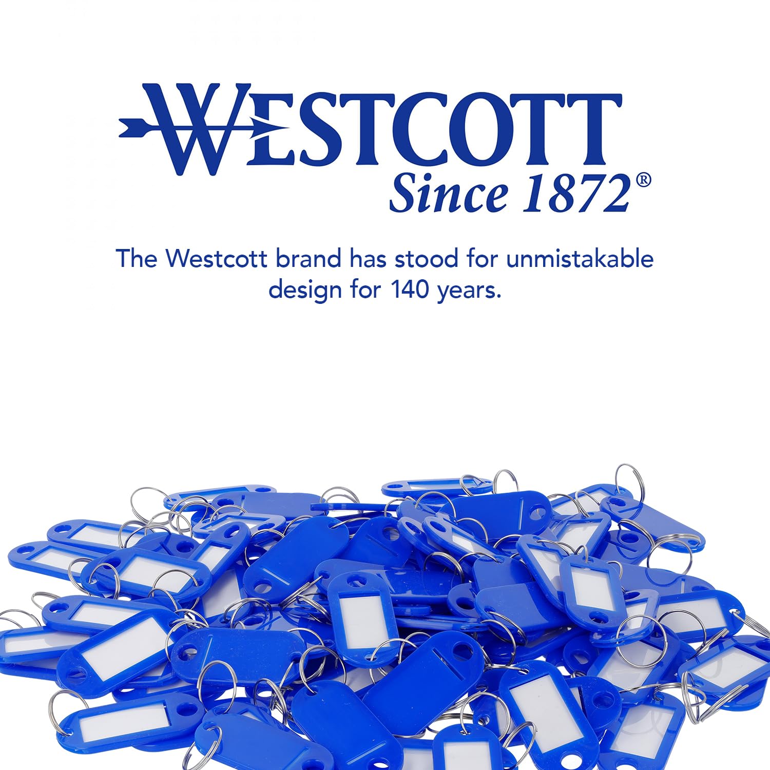 Westcott Porte-clés 200 Pièces Mix - Robustes Avec Étiquettes Interchangeables Et Anneau Métallique