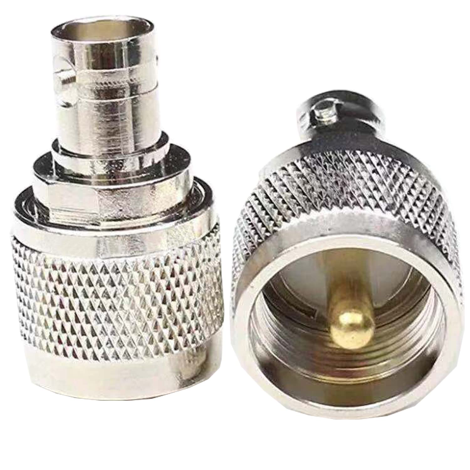 Fohevers 2 Pcs UHF Male PL259 to BNC Female Antenna Adapter for TV Wireless LAN Devices Wi-Fi Radios Television Broadcasting Cellular Signals - Image 2