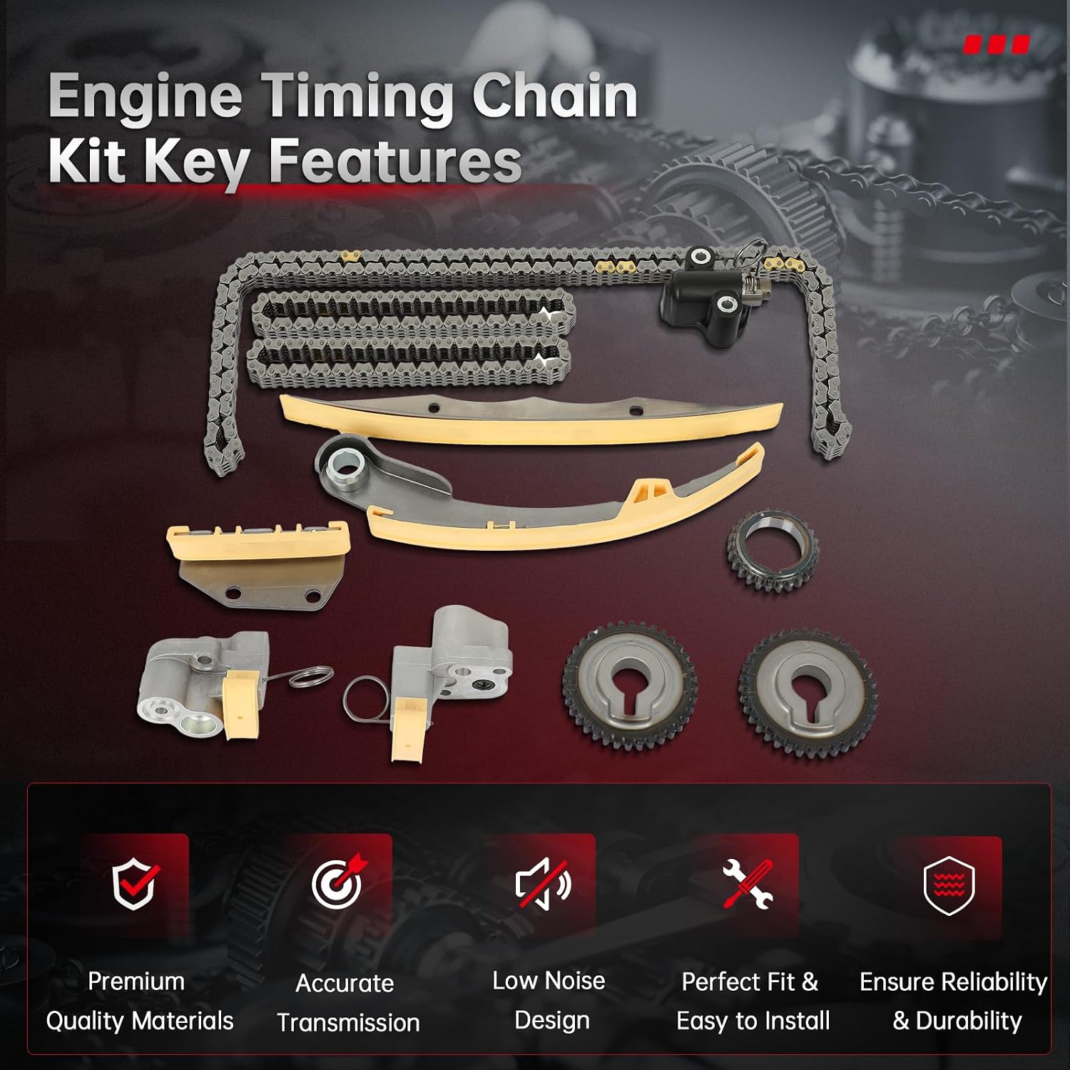 CCIYU Timing Part 13028-ZS00A Timing Chain Tensioner Guide Rail Crank Sprocket fits 2005-2015 for Nissan Frontier/Xterra;2012-2015 for Nissan NV1500/NV2500/NV3500