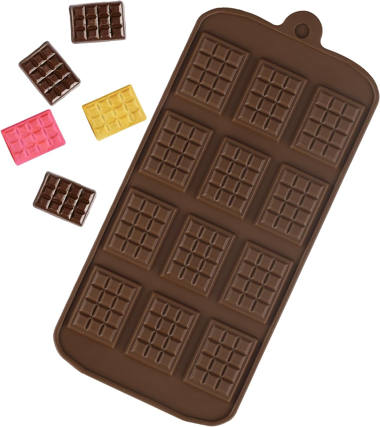 Small Silicone Chocolate Moulds - Mini Candy Making Model, 12-Cavity Break Apart Molds, Non-Stick, Reusable DIY Baking Molds