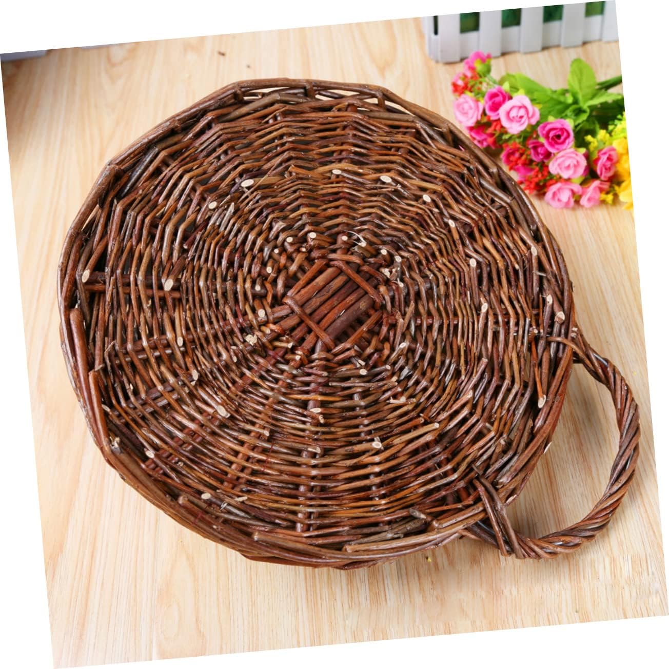 BESPORTBLE 2pcs Hanging Wall Basket Rattan Wicker Flower Pot Large Decorative Plant Holder Rustic Decor